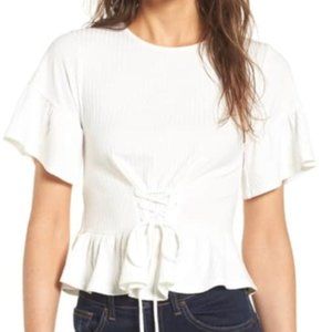 Nordstrom WAYF Lace Up Corset Tee